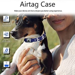 leChivée Airtag Dog Collar Case, 2 Pack Airtag Holder Tracking Cover Compatible with Air Tag GPS, Silicone Airtag Case Anti-Lost Protective Loop for Dog Pet Cat Collar Backpack