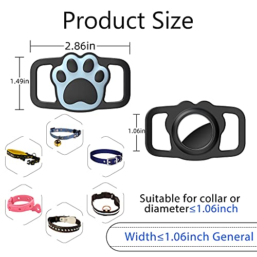 leChivée Airtag Dog Collar Case, 2 Pack Airtag Holder Tracking Cover Compatible with Air Tag GPS, Silicone Airtag Case Anti-Lost Protective Loop for Dog Pet Cat Collar Backpack