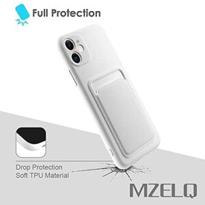 MZELQ Wallet Case for iPhone 11 (6.1 inch), Card Holder Camera Protection Cover for iPhone 11 + Screen Protector, Soft Slim Card Slot Case Compatible with iPhone 11 Phone Case -White