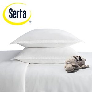 SERTA Simply Clean Ultra Soft Hypoallergenic Stain Resistant 3 Piece Solid Duvet Cover Set, White, Full/Queen