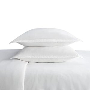 SERTA Simply Clean Ultra Soft Hypoallergenic Stain Resistant 3 Piece Solid Duvet Cover Set, White, Full/Queen