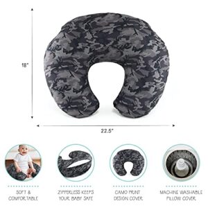 The Peanutshell Black Camo Nursing Pillow for Breastfeeding | Pillow & Nursing Pillow Cover for Baby Boys