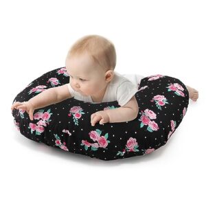 The Peanutshell Black Floral Nursing Pillow for Breastfeeding | Pillow & Nursing Pillow Cover for Baby Girls