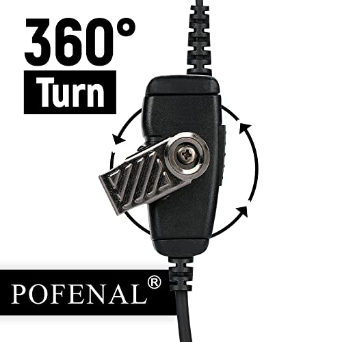 POFENAL SL300 SL3500e Walkie Talkie Earpiece Radio Headset for Motorola TLK100 SL1K SL1M SL4000 SL7550 Two Way Radio with Mic PTT (C-Shaped)