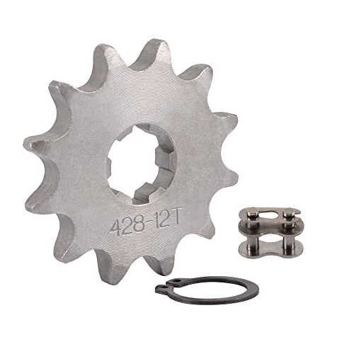 WOOSTAR Motorcycle 428-12T Front Sprocket 17mm for 50cc 70cc 90cc 110cc 125cc Dirt Pit Bike Mini Bike ATV 4 Wheeler Moped