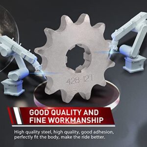 WOOSTAR Motorcycle 428-12T Front Sprocket 17mm for 50cc 70cc 90cc 110cc 125cc Dirt Pit Bike Mini Bike ATV 4 Wheeler Moped