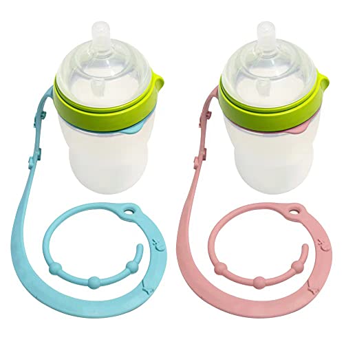 Stroller Water Bottle Strap, 2PK Baby Cup Strap Holder Silicone Sippy Cup Catcher Toy Leash Tether for Highchair Carseat