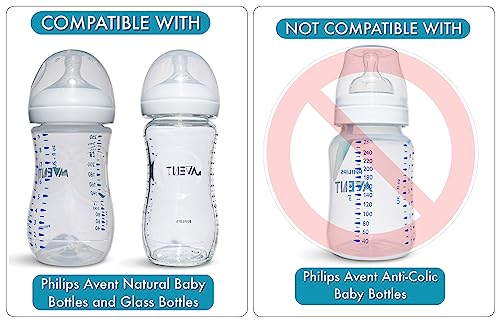 Sippy Cup Conversion Kit for Philips Avent Natural Baby Bottle | 2-Count | with Soft Silicone Sippy Spout Nipples, Weighted Any Angle Straw Ball, Bottle Handles and Straw Cleaning Brush (Sippy Spout)