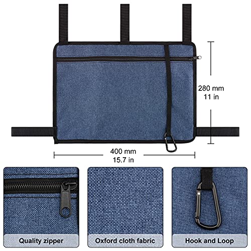 supregear Walker Bag with Cup Holder, Water-Resistant Wheelchair Pouch Folding Walker Accessory Basket for Wheelchairs, Rollators, Scooters, Blue