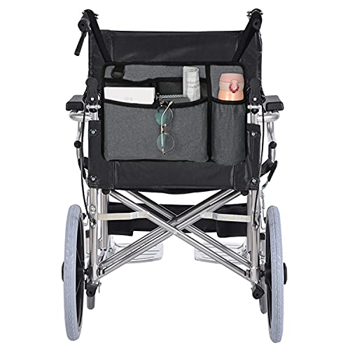 supregear Walker Bag with Cup Holder, Water-Resistant Wheelchair Pouch Folding Walker Accessory Basket for Wheelchairs, Rollators, Scooters, Grey