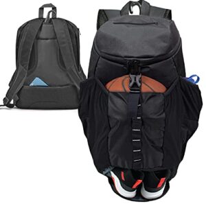 athletico basketball bag - large basketball backpack for men & women - volleyball & soccer (black)