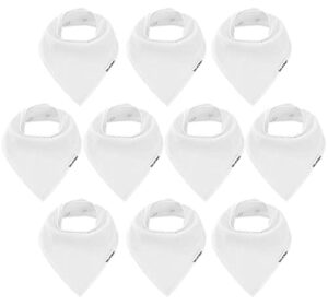 dollar baby bandana drool bibs 10 pack solid white baby bibs for boys, girls, unisex for teething and drooling, 0-36 months