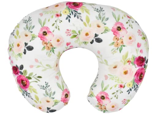 JYPromise 2 Pack Nursing Pillow Covers, Nursing Pillow Slipcovers for Breastfeeding Moms, Soft and Stretchy Safely Breastfeeding Pillow Cover for Infant & Baby Girl (Floral 1)