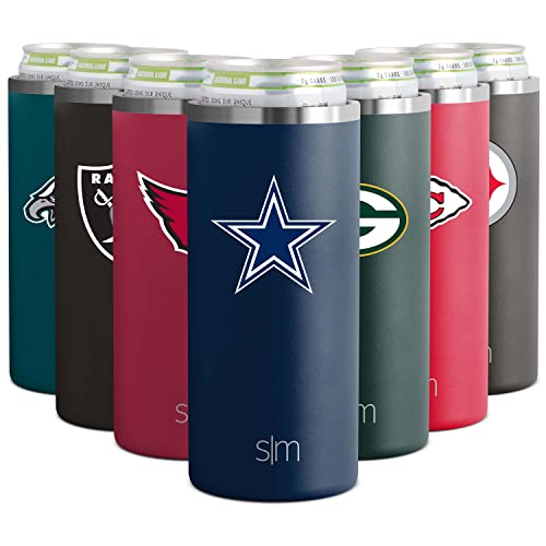 Simple Modern Officially Licensed NFL Dallas Cowboys Gifts for Men, Women, Dads, Fathers Day | Insulated Ranger Slim Can Cooler for Skinny 12oz Cans - Skinny Beer and Seltzer