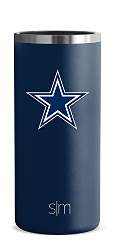 Simple Modern Officially Licensed NFL Dallas Cowboys Gifts for Men, Women, Dads, Fathers Day | Insulated Ranger Slim Can Cooler for Skinny 12oz Cans - Skinny Beer and Seltzer