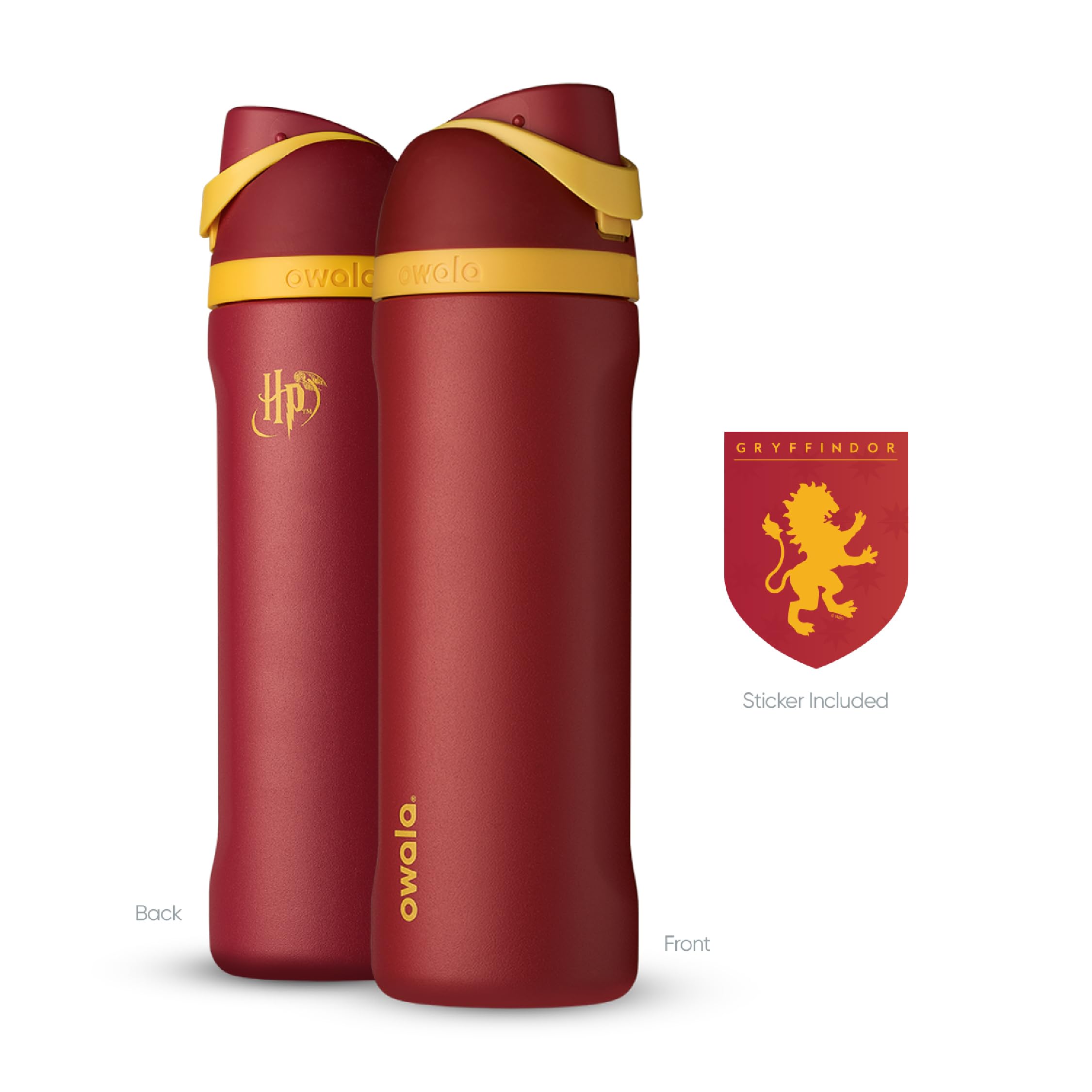 Owala Harry Potter FreeSip Insulated Stainless Steel Water Bottle with Straw, BPA-Free Sports Water Bottle, Great for Travel, 24 Oz, Gryffindor