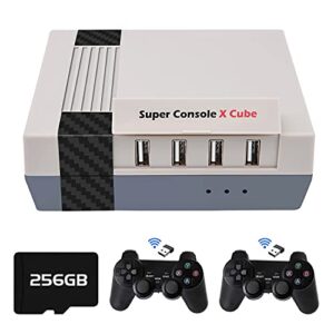 kinhank 117,000+ video games, retro game console 256gb,super console x cube game consoles support 4k hd output,4 usb port,up to 5 players,lan/wifi,2 gamepads,best gifts(256gb)