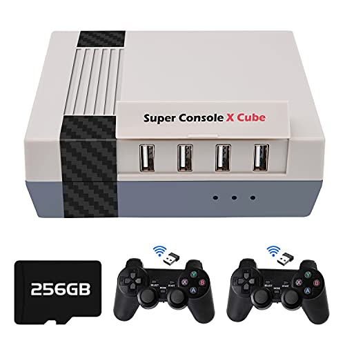 Kinhank 117,000+ Video Games, Retro Game Console 256GB,Super Console X Cube Game Consoles Support 4K HD Output,4 USB Port,Up to 5 Players,LAN/WiFi,2 Gamepads,Best Gifts(256GB)