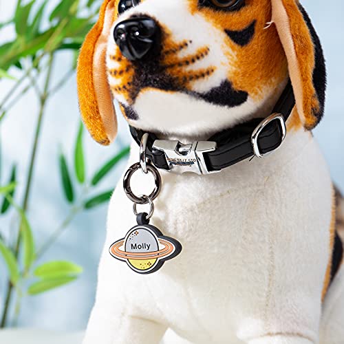 Personalized Dog ID Tags for Pets LAGOFIT Custom Dog Tags Silicone Double-Sides Engraved Name Dog Tags for Pets Dog ID Tags Dog Name Tags Silicone Dog Tags (6 - Planet)