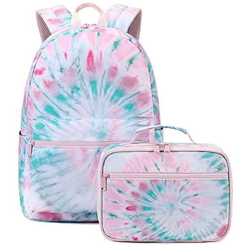 Abshoo Lightweight Tie Dye School Backpacks for Teen Girls Backpack with Lunch Bag (A Tie Dye)