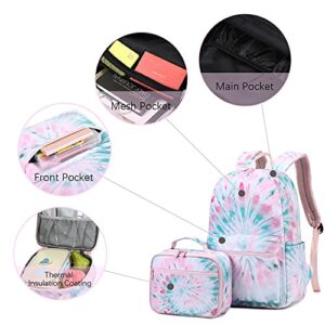 Abshoo Lightweight Tie Dye School Backpacks for Teen Girls Backpack with Lunch Bag (A Tie Dye)