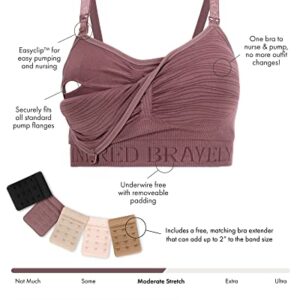 Kindred Bravely Sublime Hands Free Pumping Bra | Patented All-in-One Pumping & Nursing Bra with EasyClip (Twilight, Large)