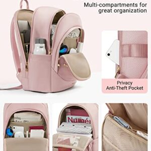 LIGHT FLIGHT Collge Laptop Backpack, 15.6 inch Laptop Travel Backpack for women, College Computer Bookbag Casual Bag for Work Travel College, Gifts for Women,Pink