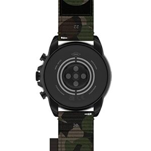 Fossil Men's Gen 6 44mm Stainless Steel and Cork Touchscreen Smart Watch, Color: Black, Camo (Model: FTW4063V)