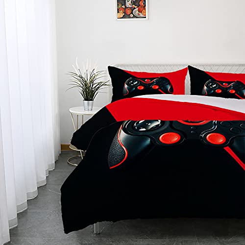 AILONEN Gamer Comforter Sets for Teen Boys, Gaming Bedding Sets Twin Set,Video Game Bedspread,Game Duvet,Gamepad Bed Set,Controller Quilt Set,3 Piece 1 Comforter and 2 Pillowcases