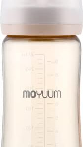 MOYUUM PPSU All in One Feeding Bottle, Stage 2, Medium Flow, 9oz (Beige)