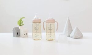 MOYUUM PPSU All in One Feeding Bottle, Stage 2, Medium Flow, 9oz (Beige)