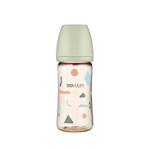 MOYUUM PPSU All in One Feeding Bottle, Cloud Edition, 9oz, Sage (No Nipple Included)