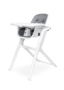 4moms connect high chair, one-handed magnetic tray attachment, white/grey