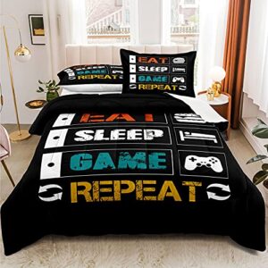 lris Bedding Gaming Comforter Set Twin Size for Boys Kids Game Room Decor Video Game Gamer Comforter Teens Bedroom Gamepad Bedding Set All Season (A08, Twin)………