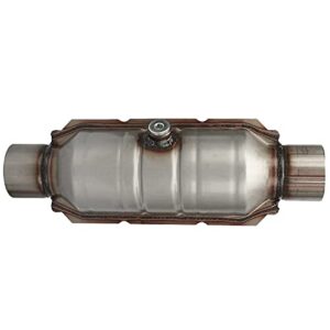 mayasaf 2.5" inlet/outlet universal catalytic converter, with o2 port & heat shield (epa compliant)