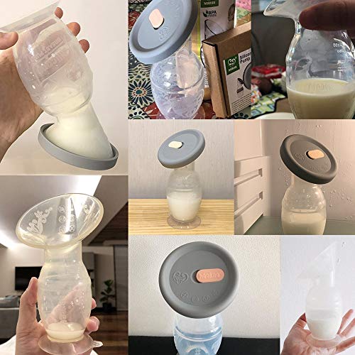 haakaa Manual Breast Pump 4oz/100ml(Base) - One-Piece Design with Upgrade Suction Base & Silicone Cap, Food Grade Silicone Milk Saver & Milk Catcher for Breastfeeding Moms