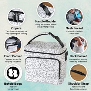 Insulated Breastmilk Cooler Bag With 3 Pockets - Waterproof Baby Bottle Cooler Bag Can Hold 6 Large 9 Ounce Bottles - The Perfect Tote Bottle Bag For Daycare, Nursing Moms, Travel - Feline Friends