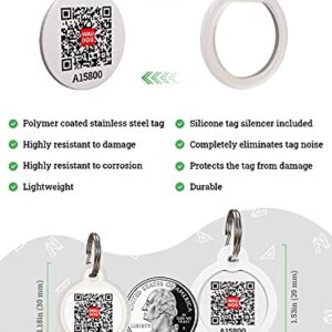 Dog Tags for Pets - Silicone QR Code Pet ID Tags for Dogs & Cats - Silent Dog Name Tag and Cat Name Tag for Your Pet - Puppy Name Tag for Dog Collar - Dog Identification Tags (Skulls)