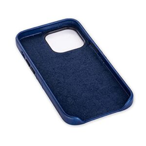Dockem Wallet Case for iPhone 13 Pro with Built-in Metal Plate for Magnetic Mounting & 2 Credit Card Holder Pockets: Exec M2, Premium Synthetic Leather (6.1" iPhone 13 Pro, Navy Blue)