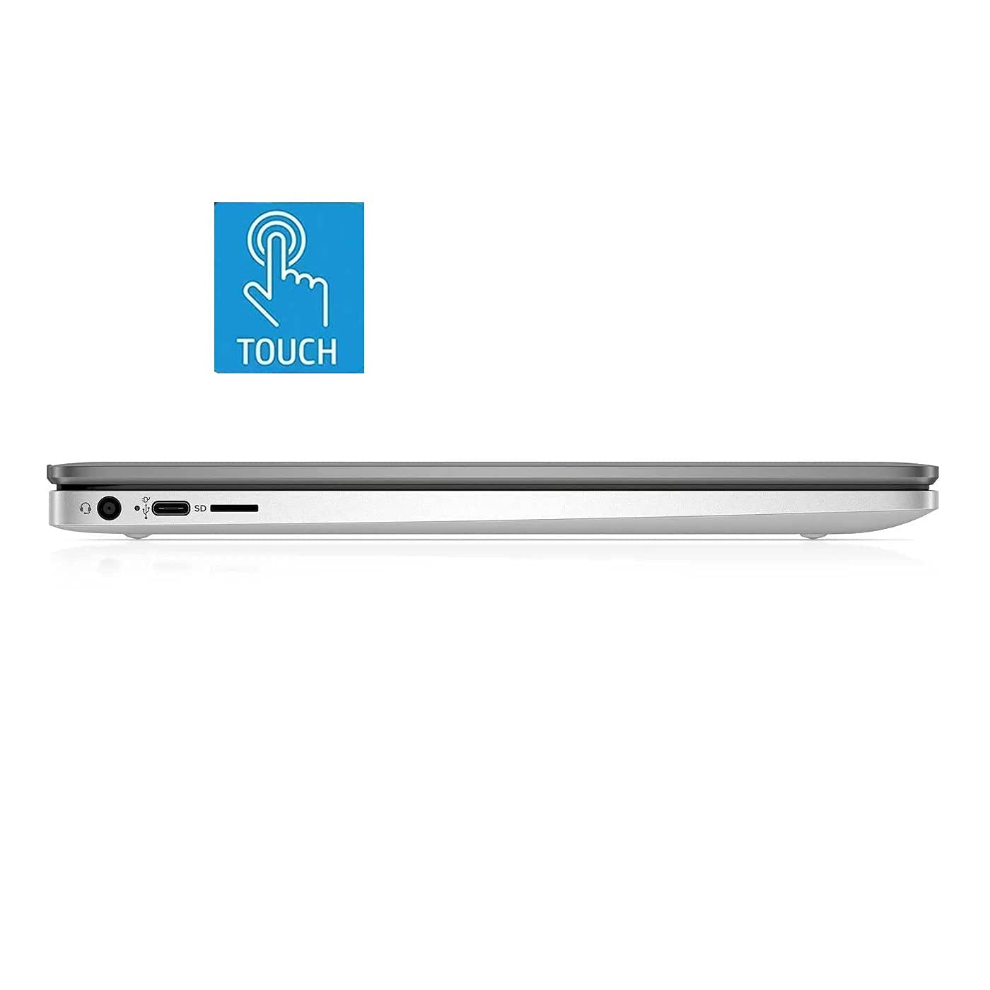 HP 14in Touchscreen Chromebook, Intel Celeron N4000, 4GB RAM, 64GB eMMC, WiFi, Bluetooth, Webcam, Audio by B&O, SA Service, Chrome OS, Brilliant Silver (Renewed)