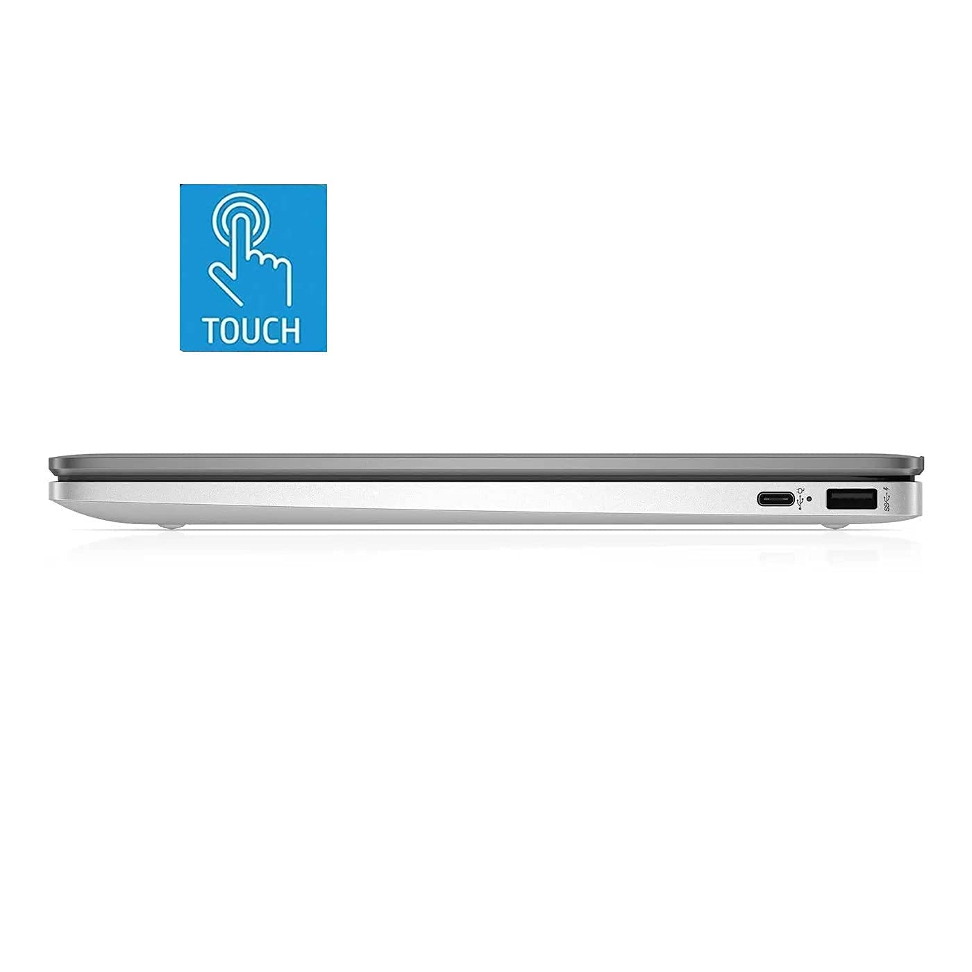 HP 14in Touchscreen Chromebook, Intel Celeron N4000, 4GB RAM, 64GB eMMC, WiFi, Bluetooth, Webcam, Audio by B&O, SA Service, Chrome OS, Brilliant Silver (Renewed)