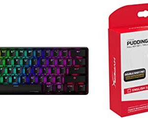 HyperX Alloy Origins 60 - Mechanical Gaming Keyboard & Pudding Keycaps - Double Shot PBT Keycap Set with Translucent Layer, for Mechanical Keyboards - Black