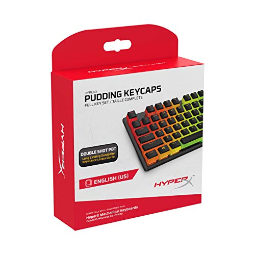 HyperX Alloy Origins 60 - Mechanical Gaming Keyboard & Pudding Keycaps - Double Shot PBT Keycap Set with Translucent Layer, for Mechanical Keyboards - Black