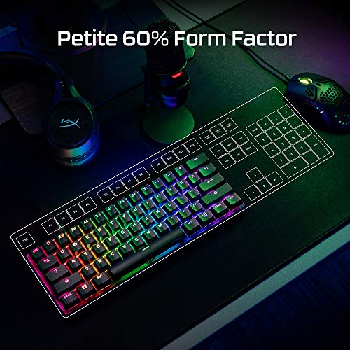 HyperX Alloy Origins 60 - Mechanical Gaming Keyboard & Pudding Keycaps - Double Shot PBT Keycap Set with Translucent Layer, for Mechanical Keyboards - Black