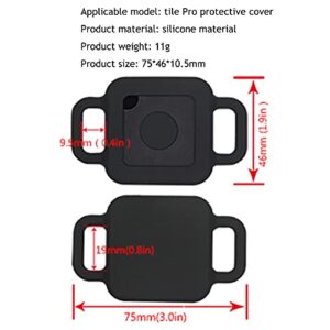 Dog Collar Tag Holder for Tile Pro,GPS Finder Cat Dog Collar Pet Loop,Dog GPS Tag Protects Device Anti-Lost Anti-Scratch,Protective Silicone Cover for Tile Pro Tracking (Black)