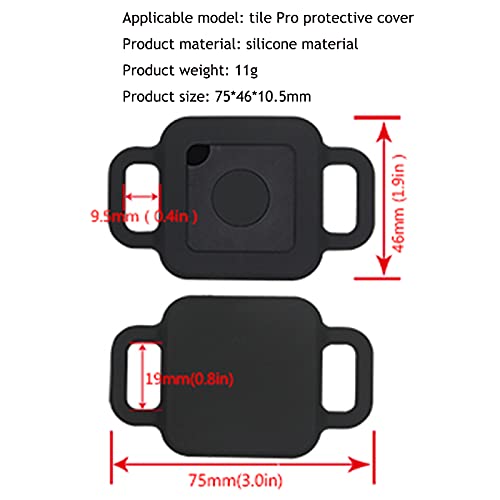 Dog Collar Tag Holder for Tile Pro,GPS Finder Cat Dog Collar Pet Loop,Dog GPS Tag Protects Device Anti-Lost Anti-Scratch,Protective Silicone Cover for Tile Pro Tracking (Black)