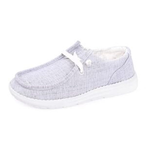 women's slip on loafer shoes canvas low top fashion sneakers casual flat comfortable walking shoes light grey09