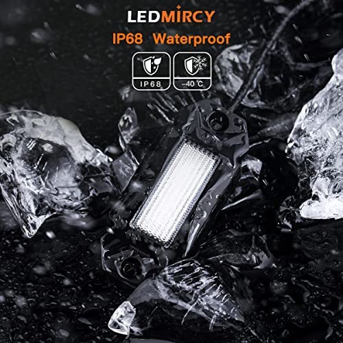 LEDMIRCY R2 White LED Rock Lights 8PCS for JE-EP Trucks Off Road ATV UTV SUV RZR Pure White Under Body Light Super Bright High Power Under Glow Light Trail Rig Lights Waterproof for Car Auto Boat