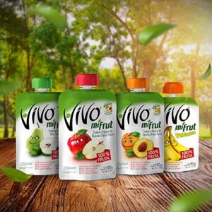 Vivo Mifrut Pear Puree Pouch / Compota de Pera - Convenient Fruit Pouches with Real Pear Puree for Snack Time or as Part of a Meal, Fruit Snack Pouch with Pear Puree, 1 Whole Fruit Portion Per Pouch (18-Pack)