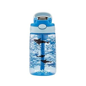 kids water bottle with redesigned autospout straw, 14 oz., shark